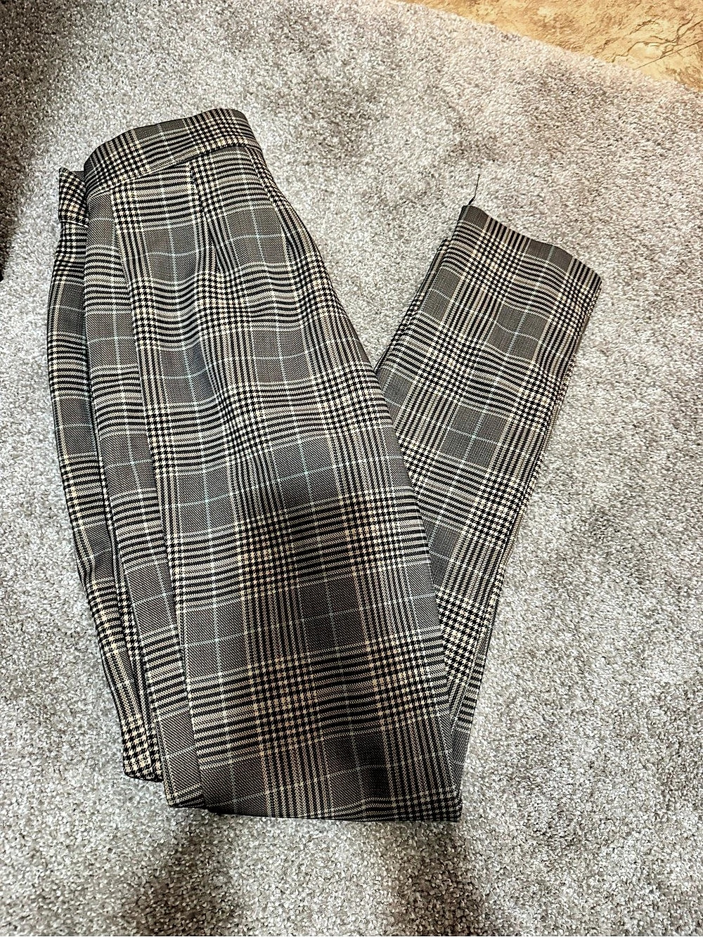 lulus Plaid Skinny Pants in Brown & Black Size XS Like New